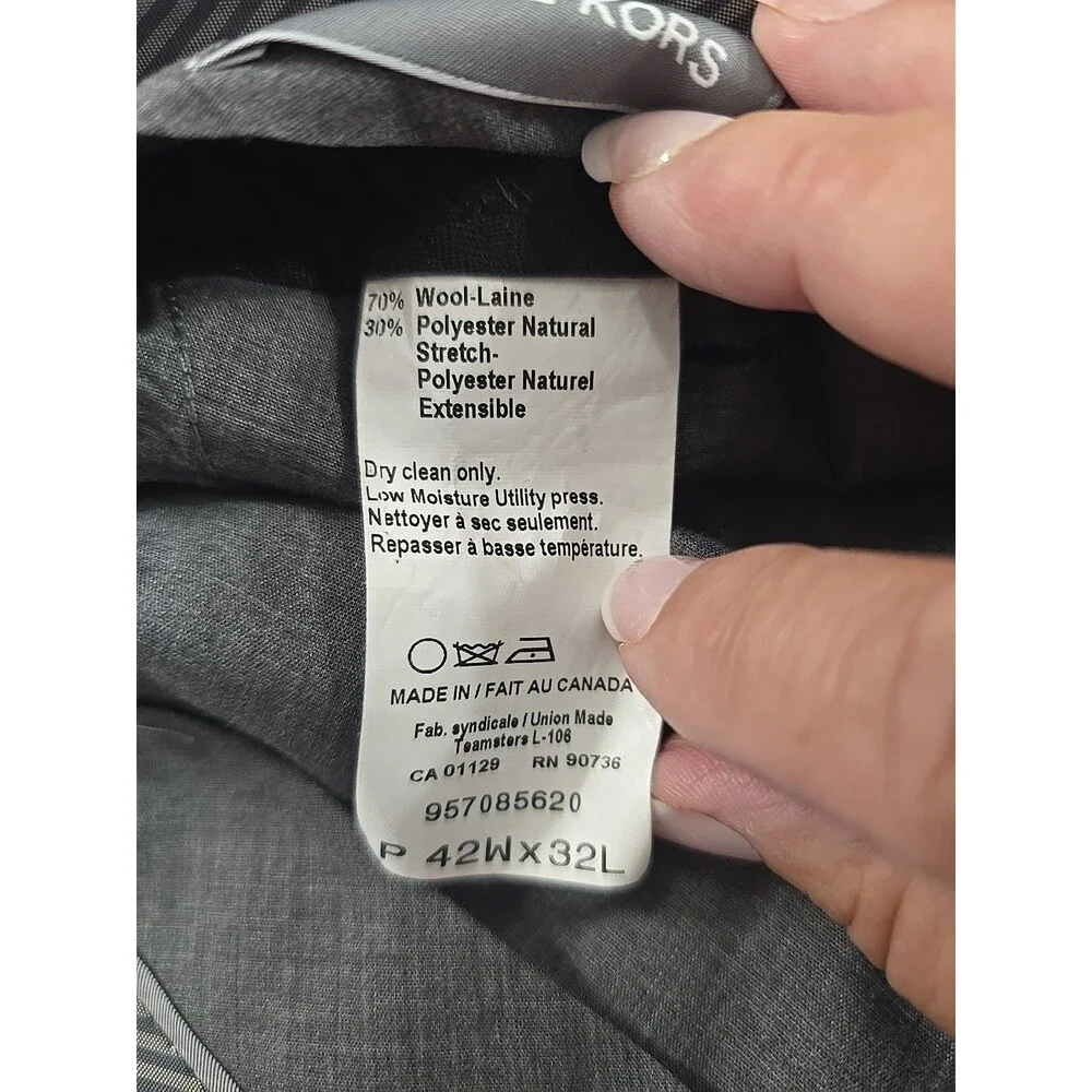 Michael Kors Wool Blend Dress Pants 42 32 Mens Classic Black Career Office Basic